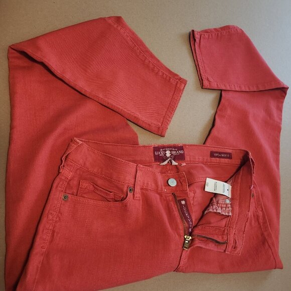 Lucky Brand Sofia Skinny Red Denim Jeans Women’s Size 10/30 Ankle Very Nice! - Picture 3 of 14